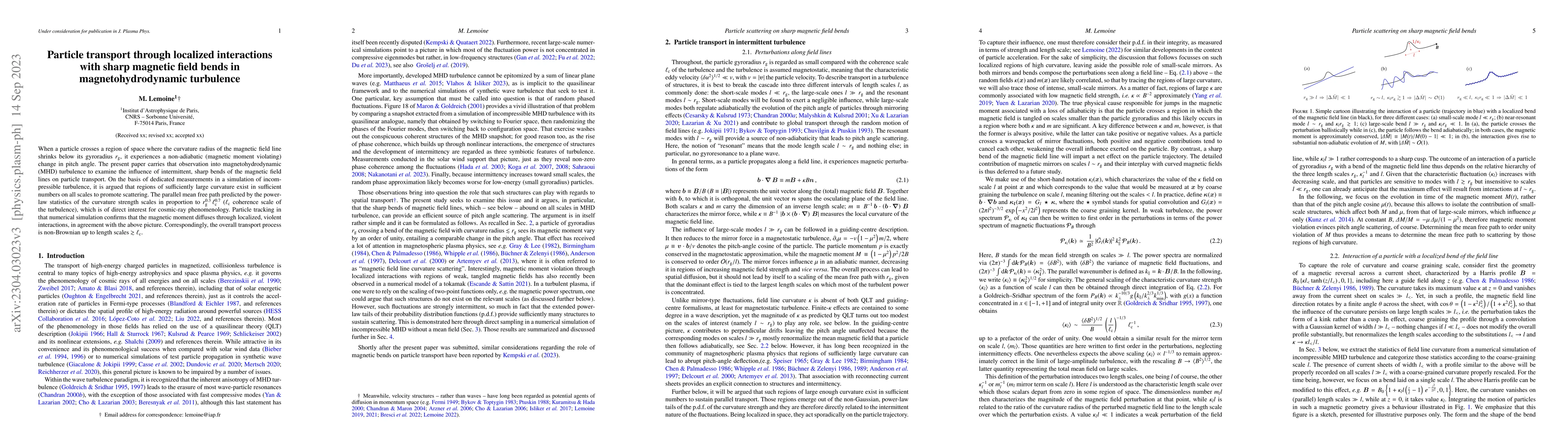 Thumbnail for Particle transport through localized interactions with sharp magnetic
  field bends in MHD turbulence