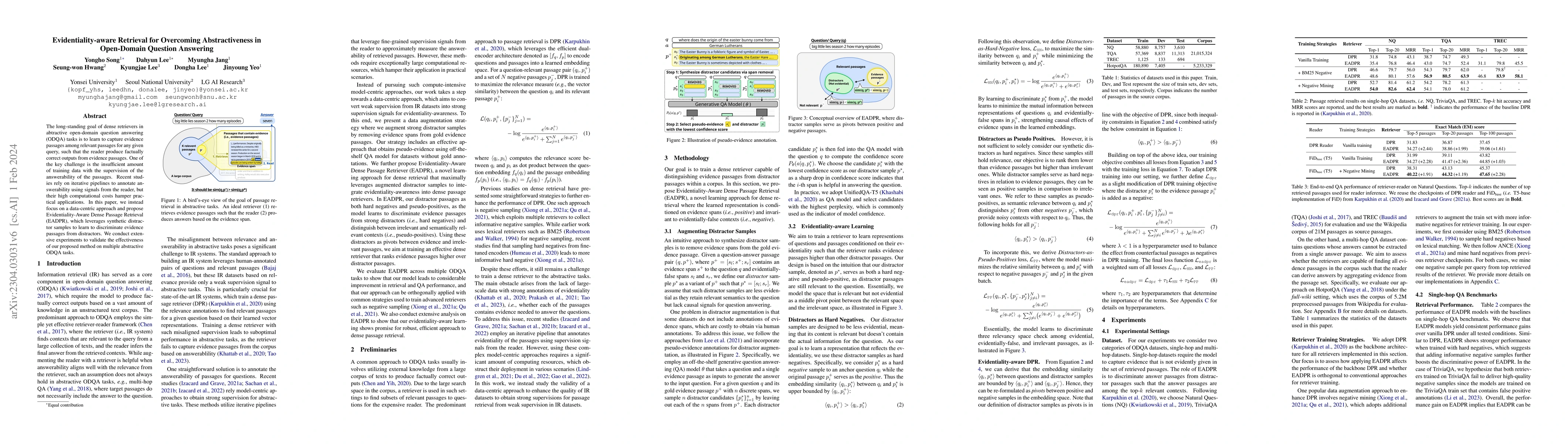 Thumbnail for Evidentiality-aware Retrieval for Overcoming Abstractiveness in
  Open-Domain Question Answering