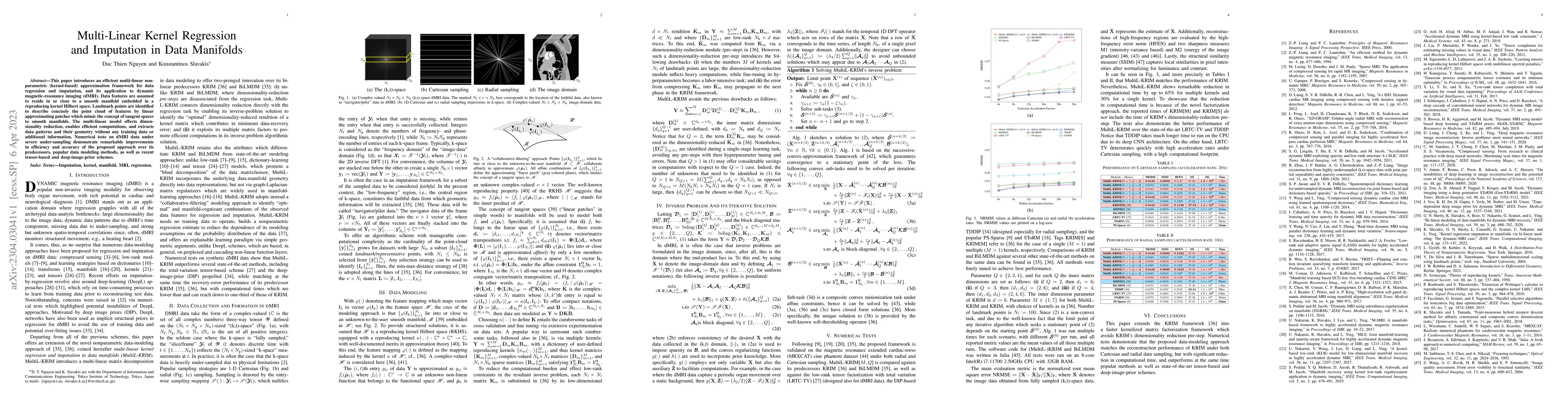 Thumbnail for Multi-Linear Kernel Regression and Imputation in Data Manifolds
