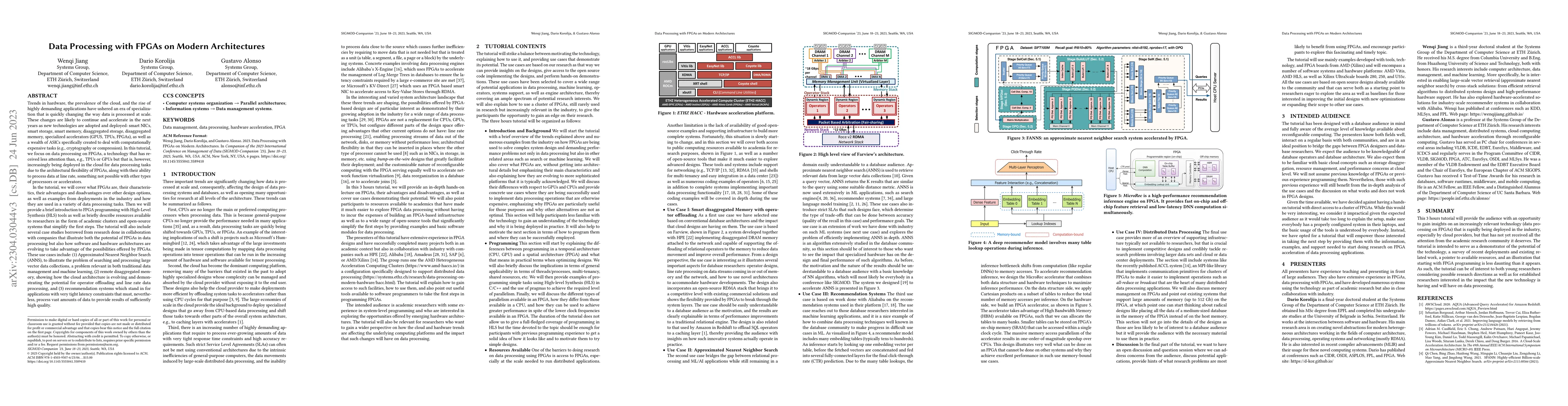 Thumbnail for Data Processing with FPGAs on Modern Architectures