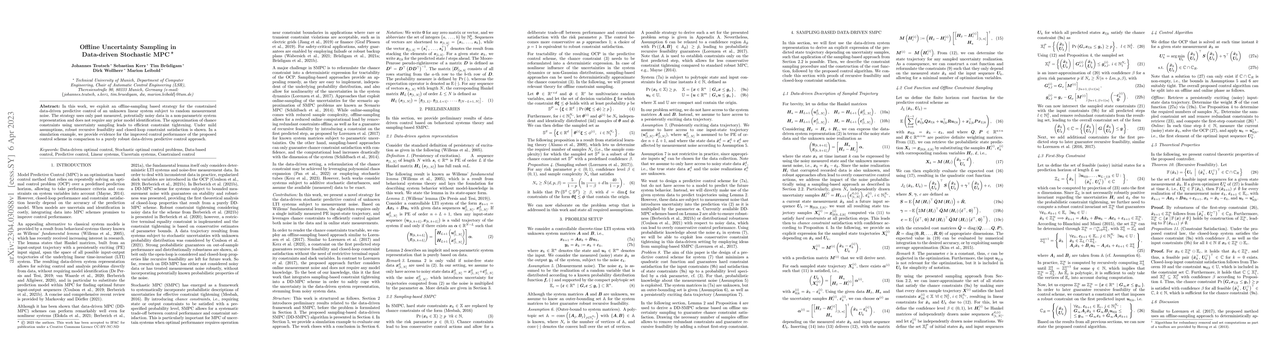 Thumbnail for Offline Uncertainty Sampling in Data-driven Stochastic MPC