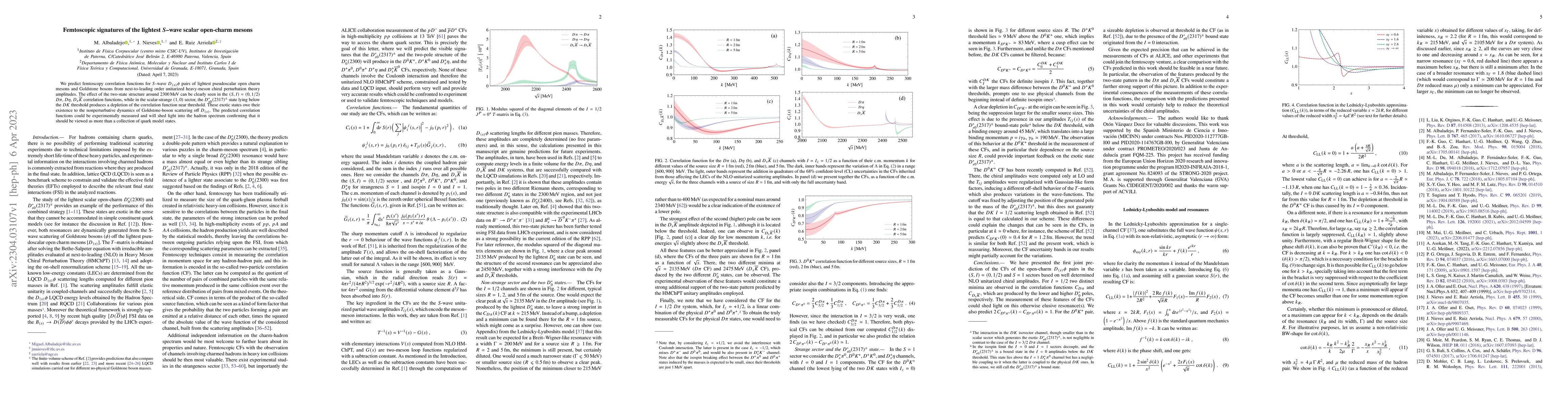 Thumbnail for Femtoscopic signatures of the lightest S-wave scalar open-charm mesons