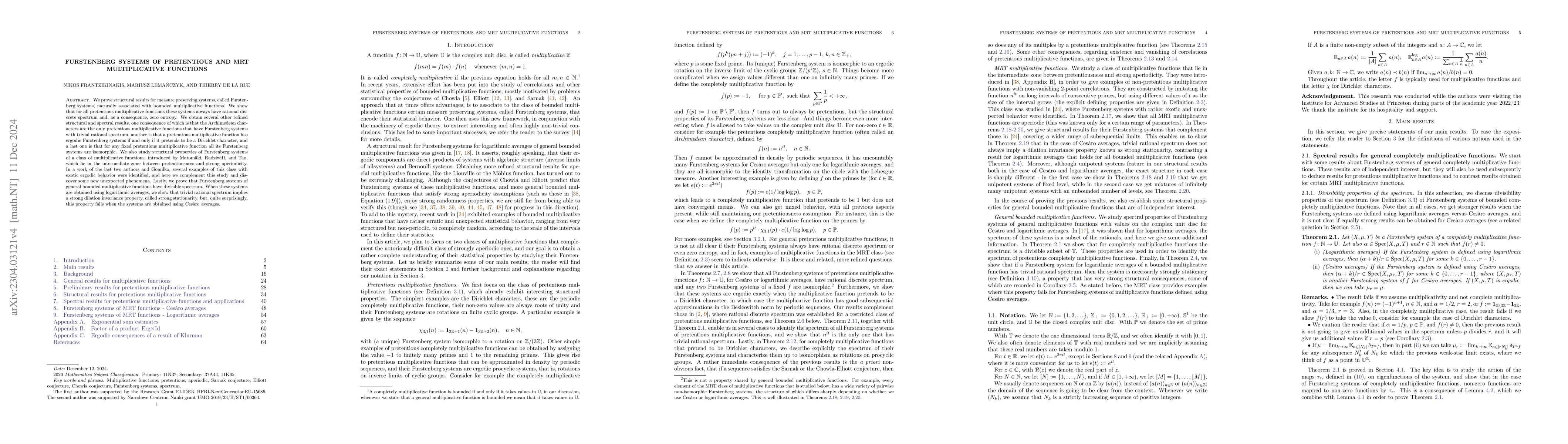 Thumbnail for Furstenberg systems of pretentious and MRT multiplicative functions