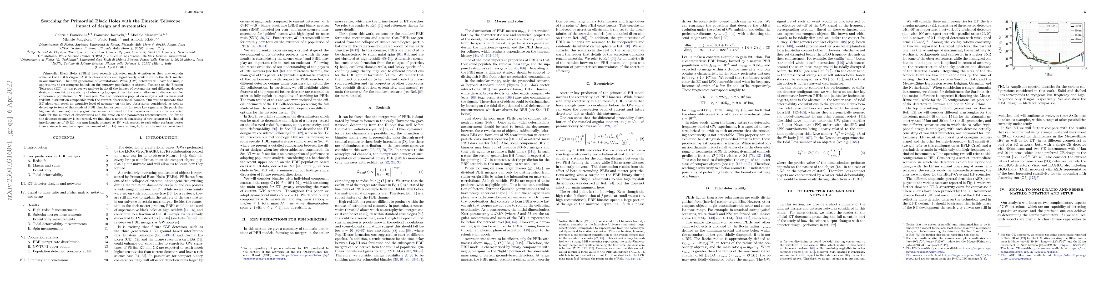 Thumbnail for Searching for Primordial Black Holes with the Einstein Telescope: impact
  of design and systematics