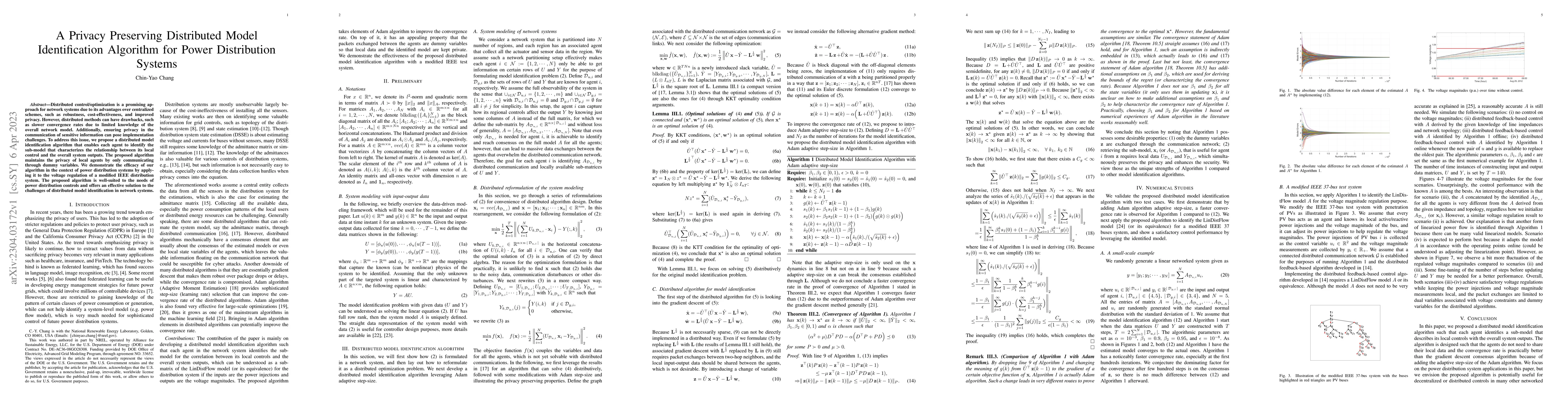 Thumbnail for A Privacy Preserving Distributed Model Identification Algorithm for
  Power Distribution Systems