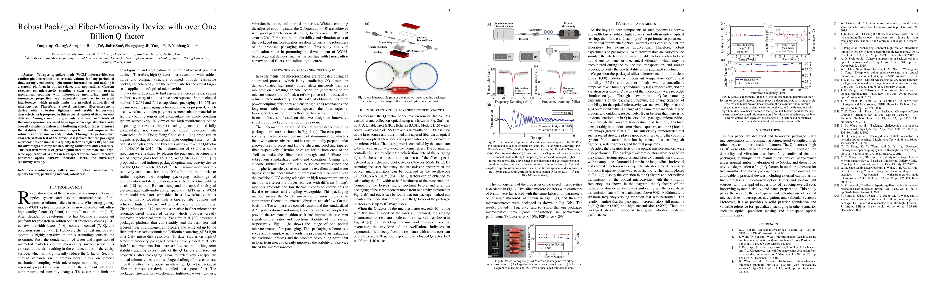 Thumbnail for Robust Packaged Fiber-Microcavity Device with over One Billion Q-factor