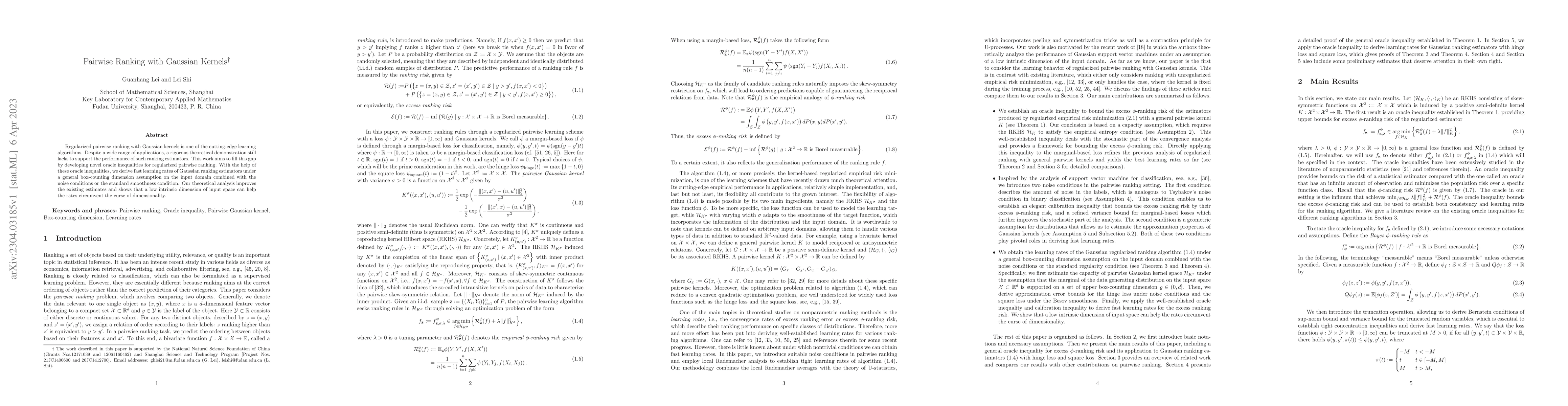 Thumbnail for Pairwise Ranking with Gaussian Kernels