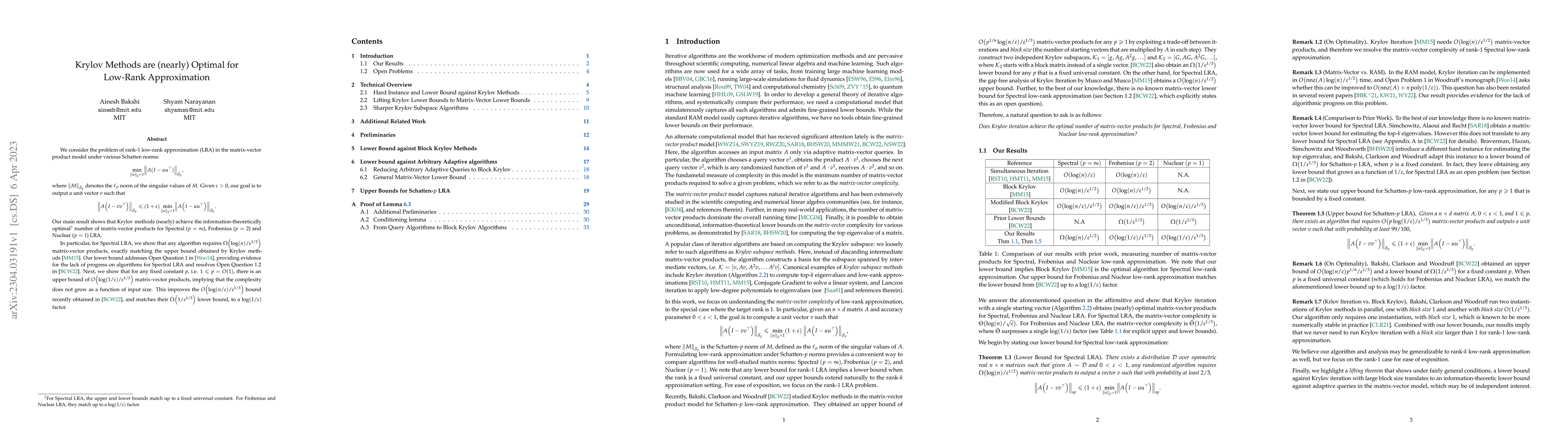 Thumbnail for Krylov Methods are (nearly) Optimal for Low-Rank Approximation
