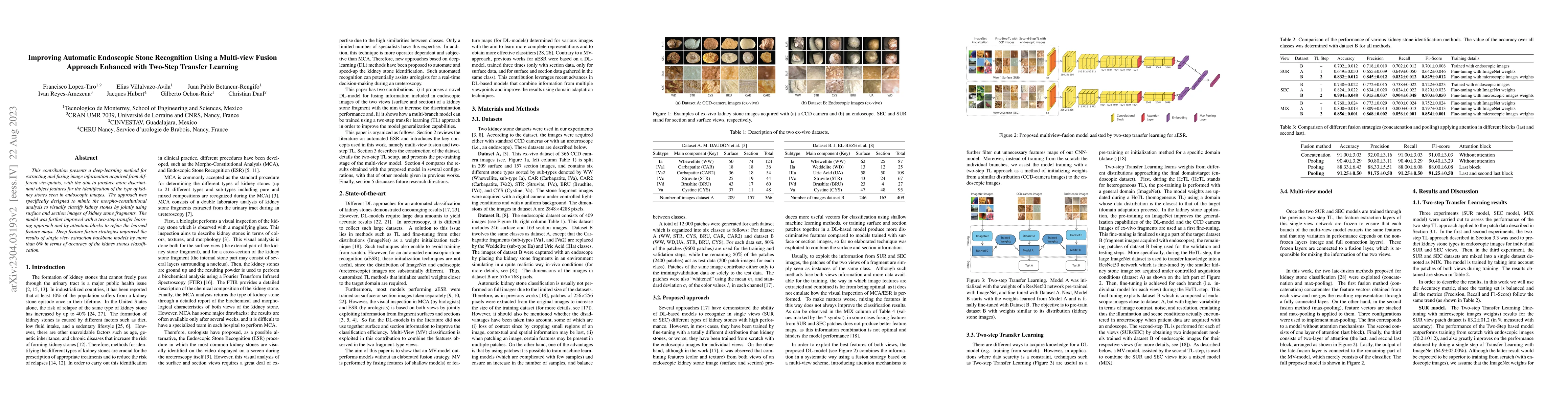 Thumbnail for Improving automatic endoscopic stone recognition using a multi-view
  fusion approach enhanced with two-step transfer learning