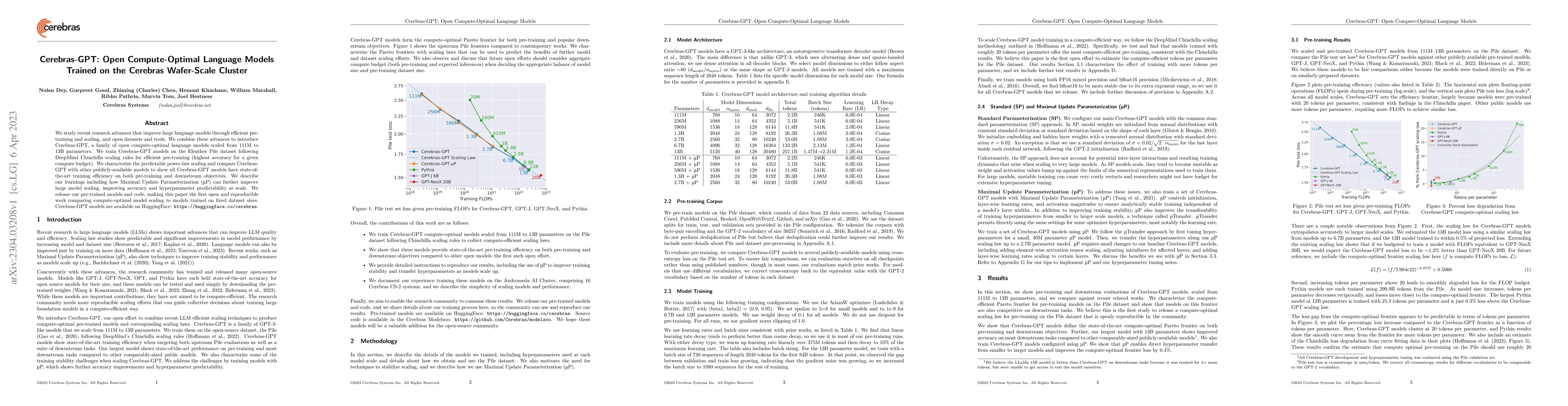 Thumbnail for Cerebras-GPT: Open Compute-Optimal Language Models Trained on the
  Cerebras Wafer-Scale Cluster