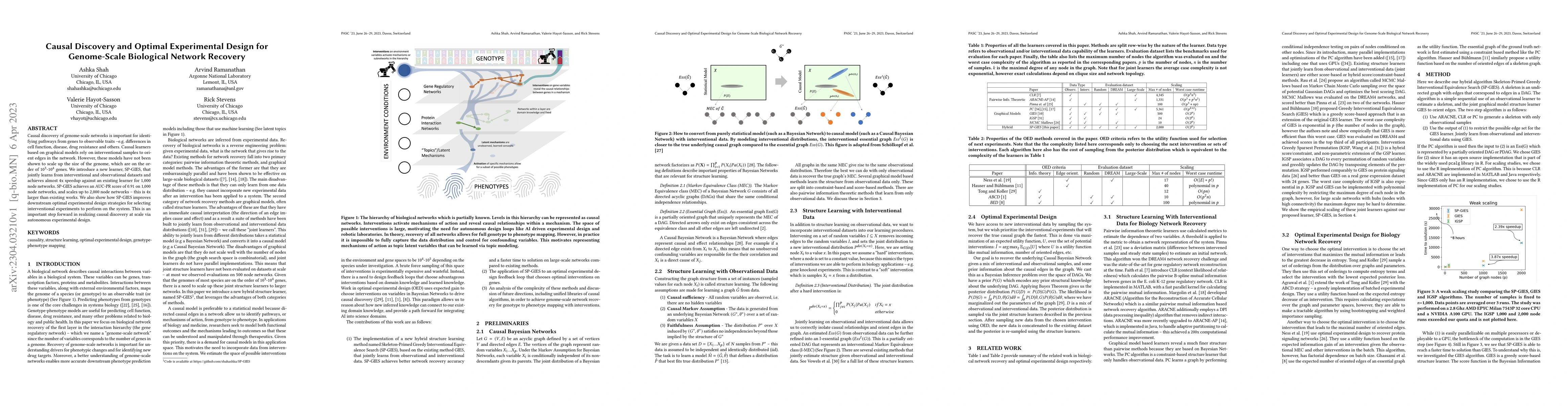 Thumbnail for Causal Discovery and Optimal Experimental Design for Genome-Scale
  Biological Network Recovery