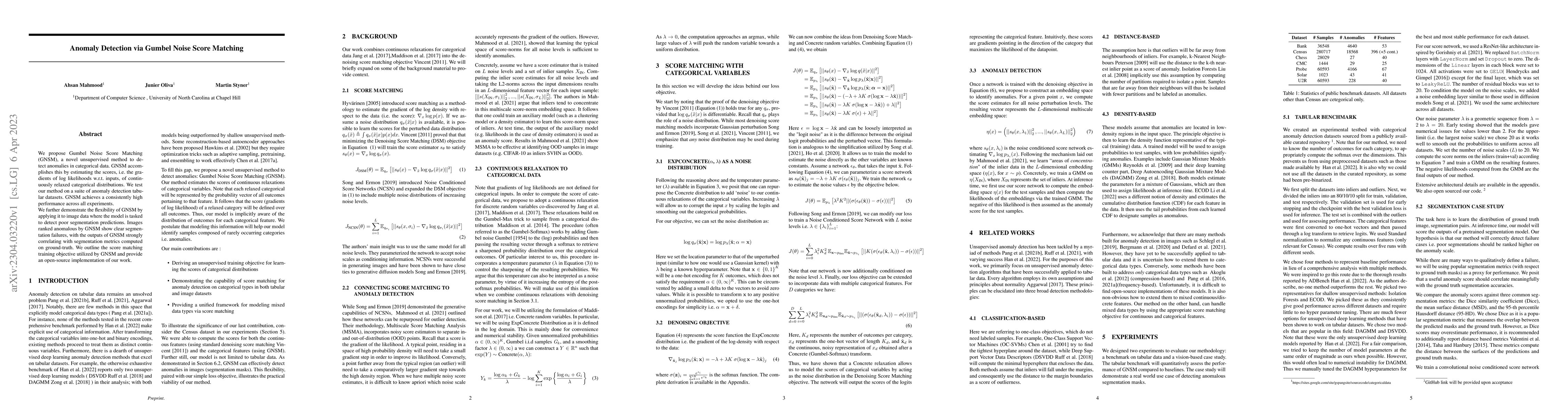 Thumbnail for Anomaly Detection via Gumbel Noise Score Matching