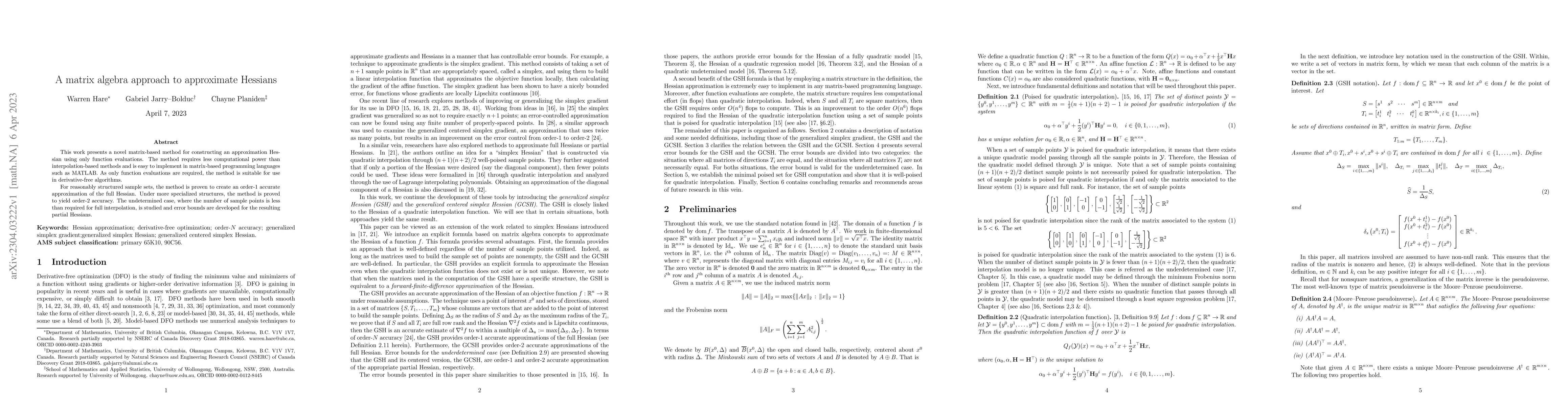 Thumbnail for A matrix algebra approach to approximate Hessians