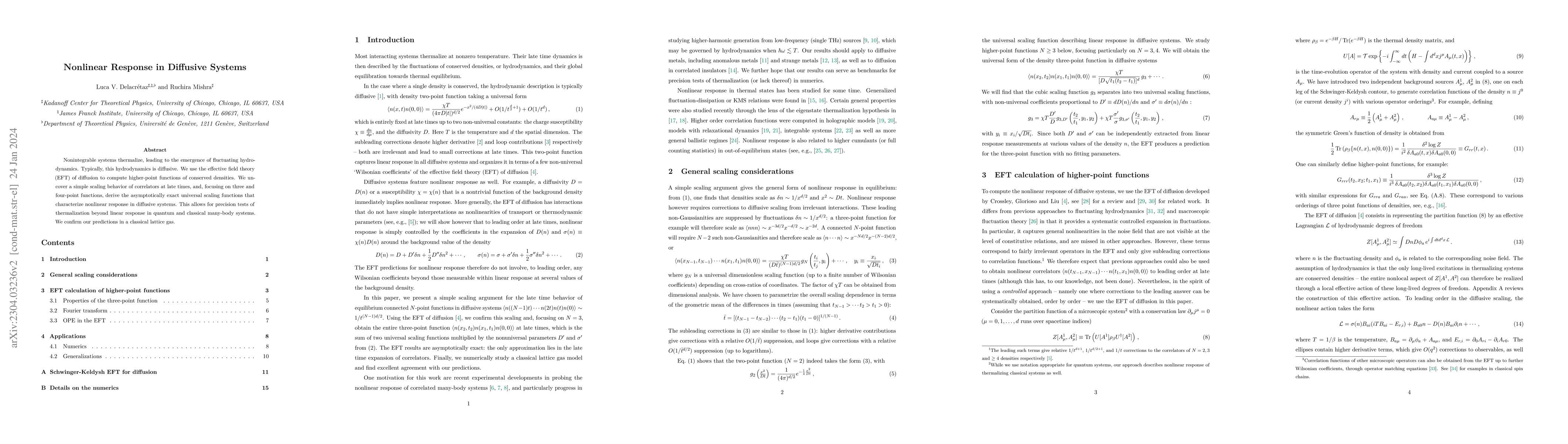 Thumbnail for Nonlinear Response in Diffusive Systems