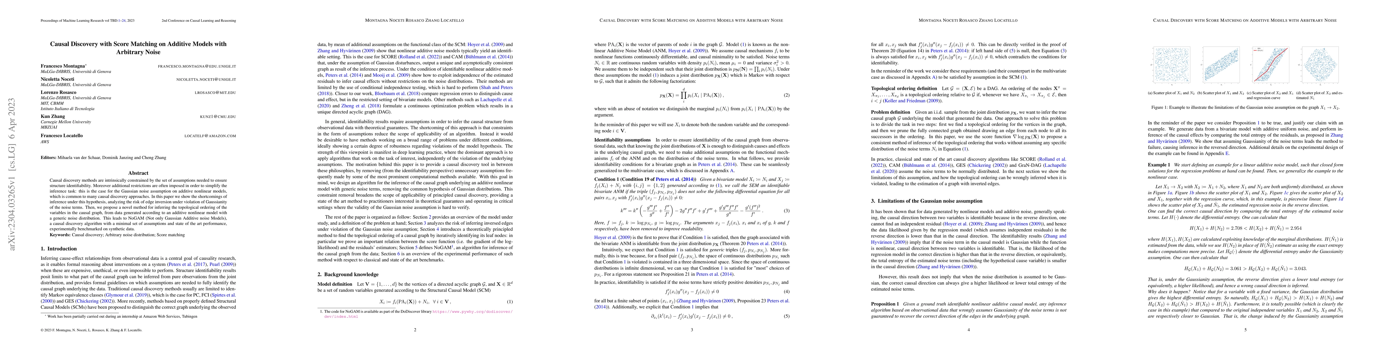 Thumbnail for Causal Discovery with Score Matching on Additive Models with Arbitrary
  Noise