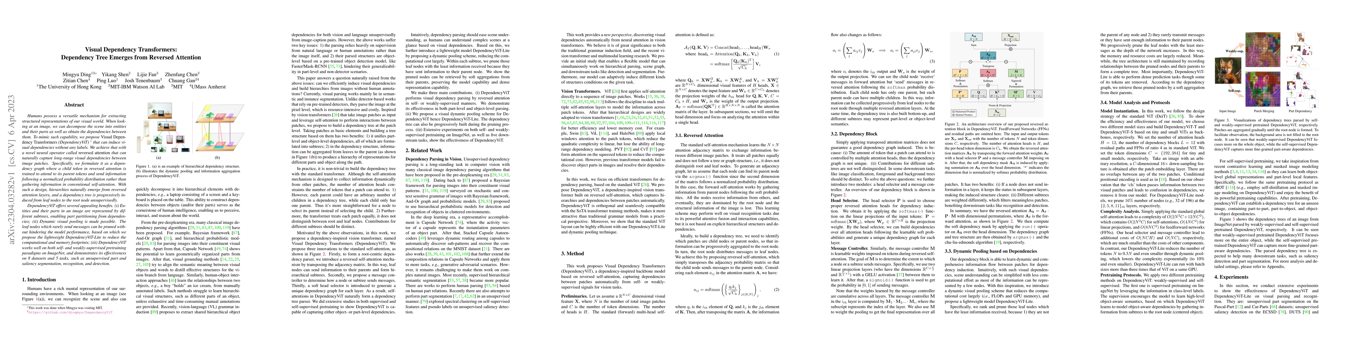 Thumbnail for Visual Dependency Transformers: Dependency Tree Emerges from Reversed
  Attention