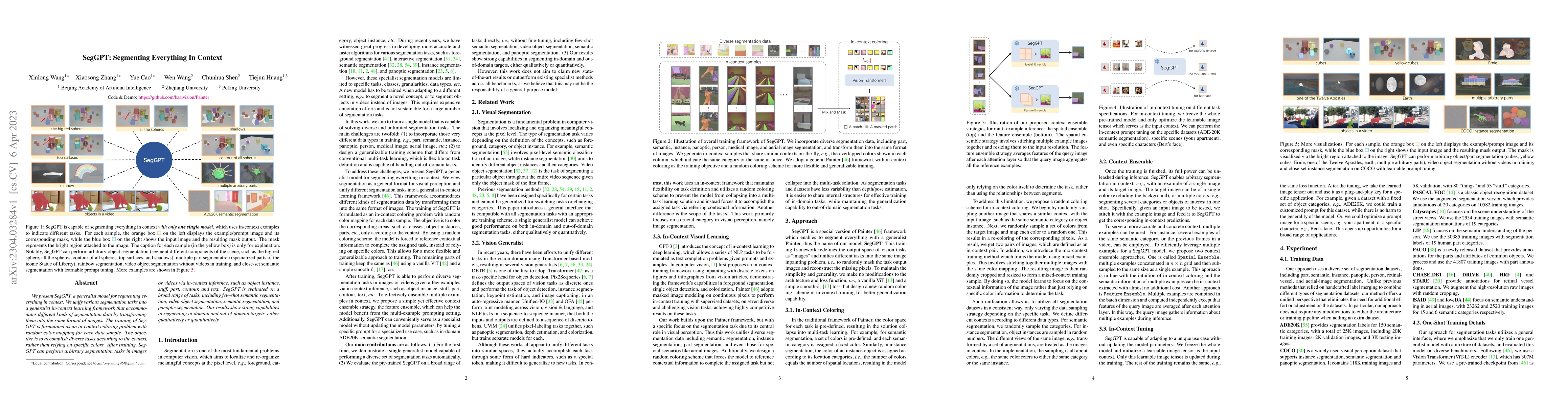 Thumbnail for SegGPT: Segmenting Everything In Context