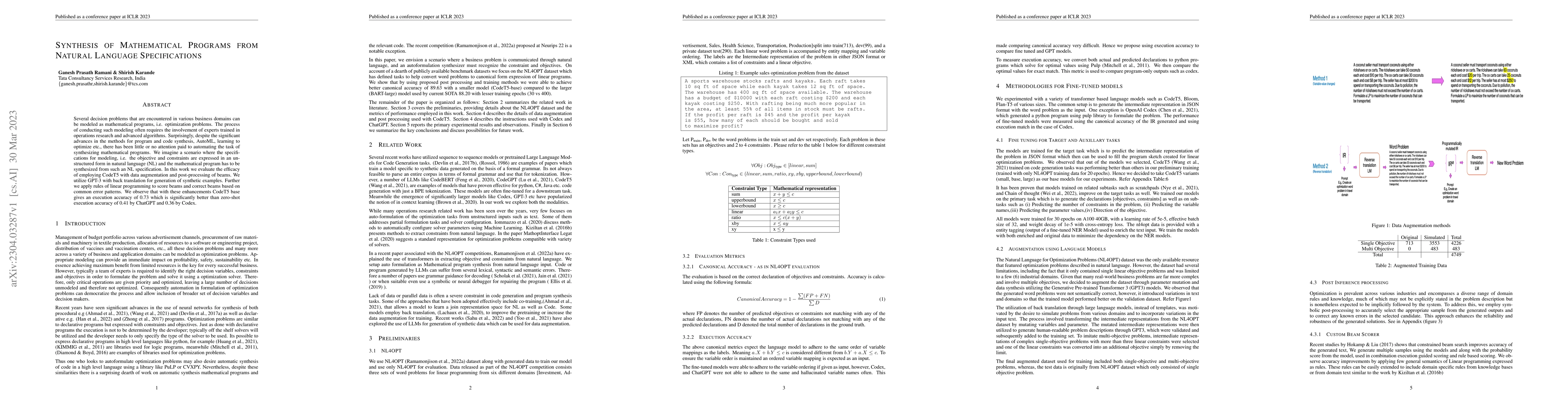 Thumbnail for Synthesis of Mathematical programs from Natural Language Specifications