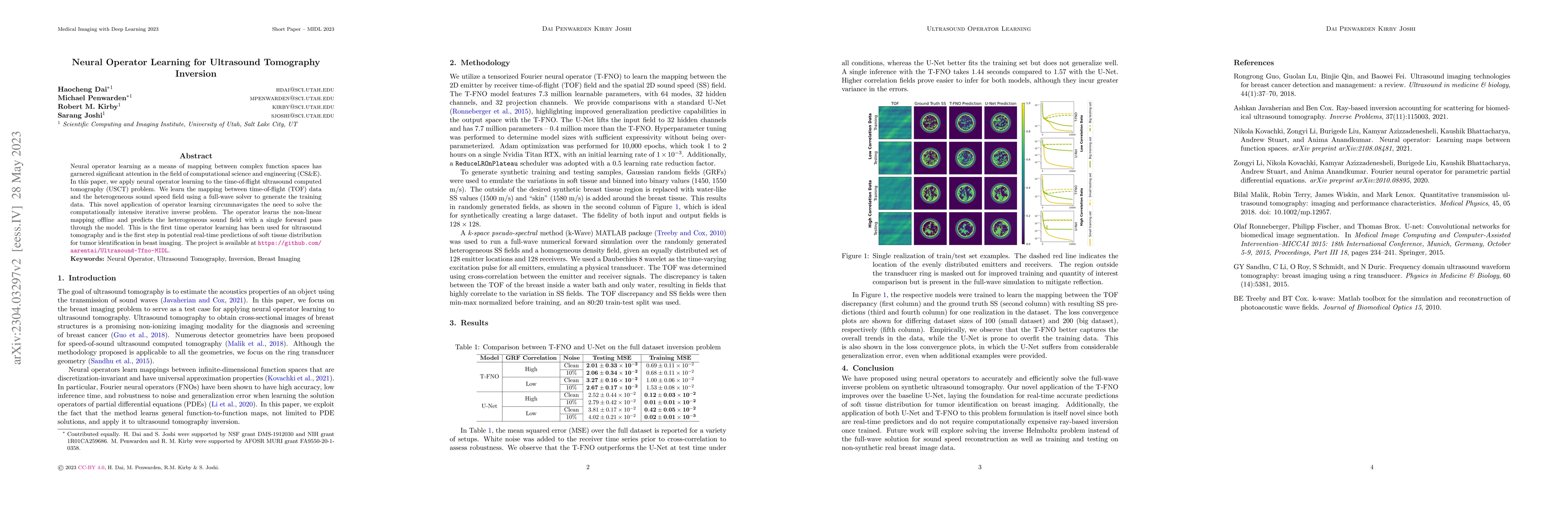 Thumbnail for Neural Operator Learning for Ultrasound Tomography Inversion