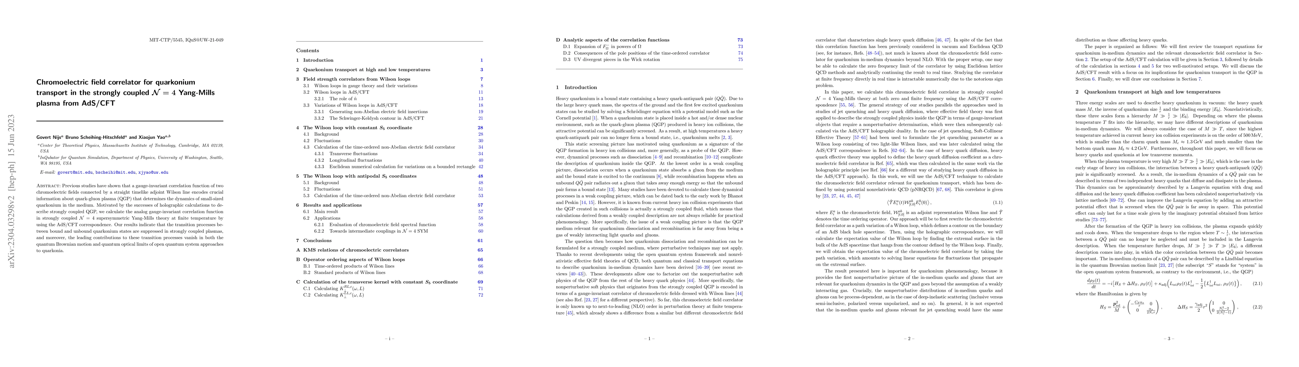 Thumbnail for Chromoelectric field correlator for quarkonium transport in the strongly
  coupled $\mathcal{N}=4$ Yang-Mills plasma from AdS/CFT