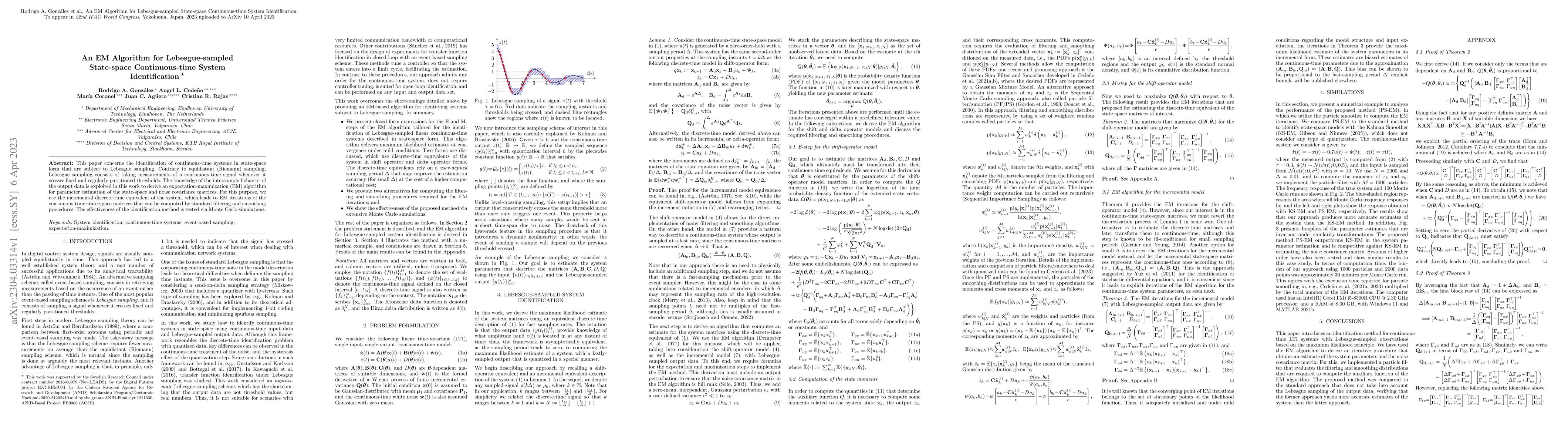 Thumbnail for An EM Algorithm for Lebesgue-sampled State-space Continuous-time System
  Identification