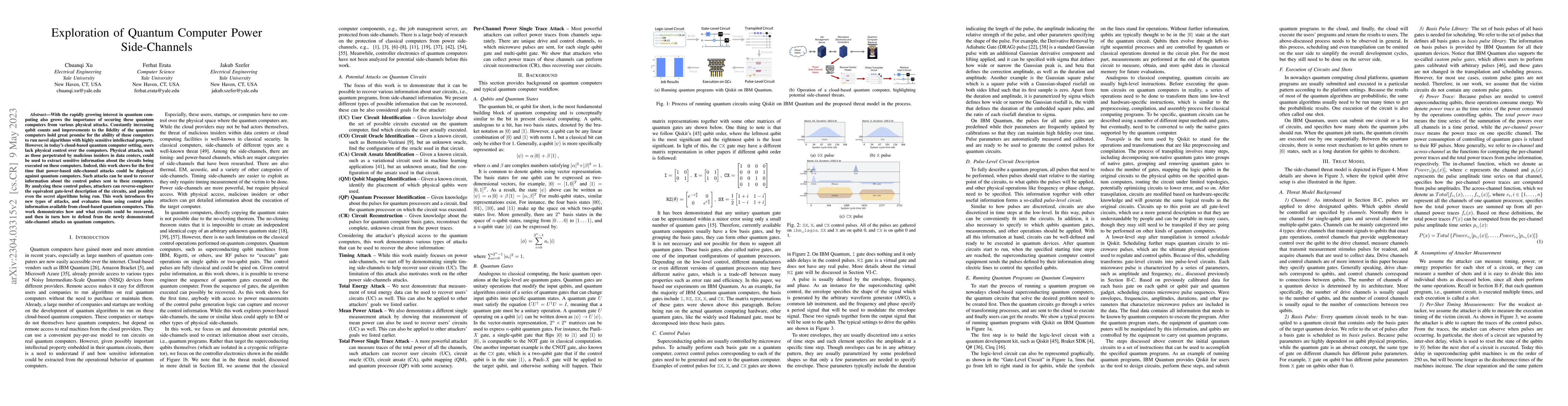 Thumbnail for Exploration of Quantum Computer Power Side-Channels
