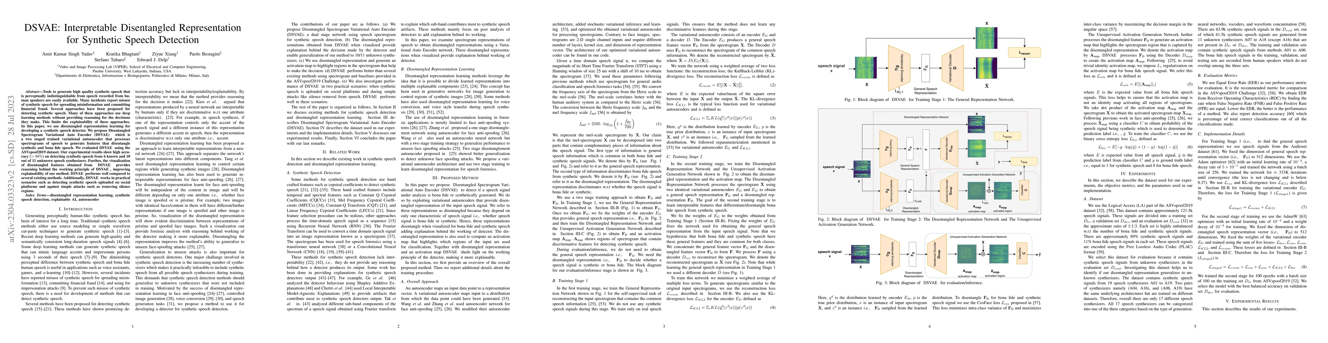 Thumbnail for DSVAE: Interpretable Disentangled Representation for Synthetic Speech
  Detection