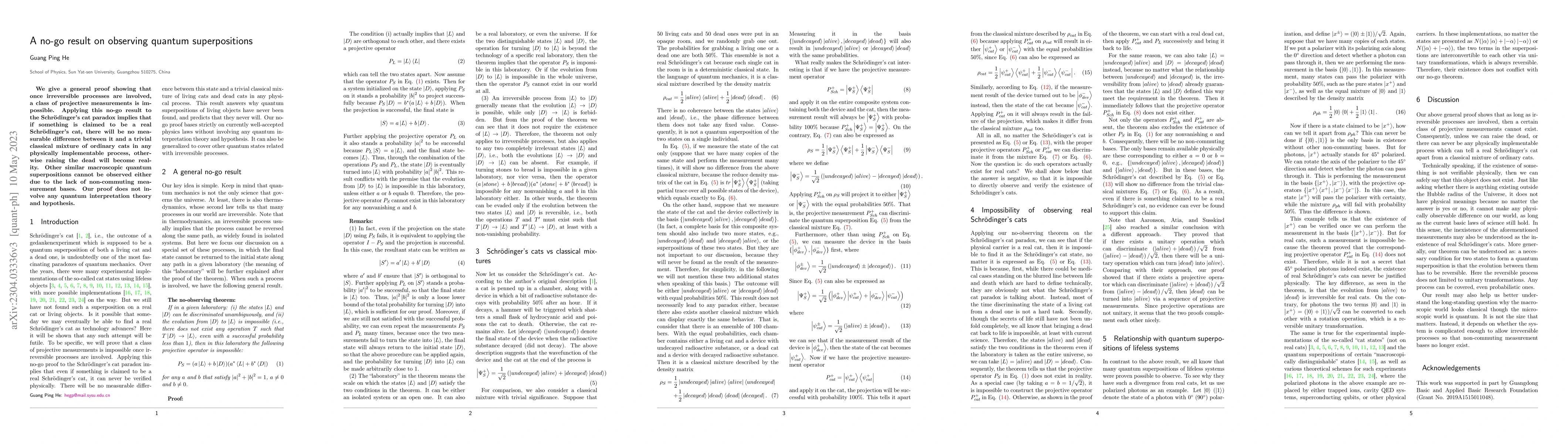 Thumbnail for A no-go result on observing quantum superpositions