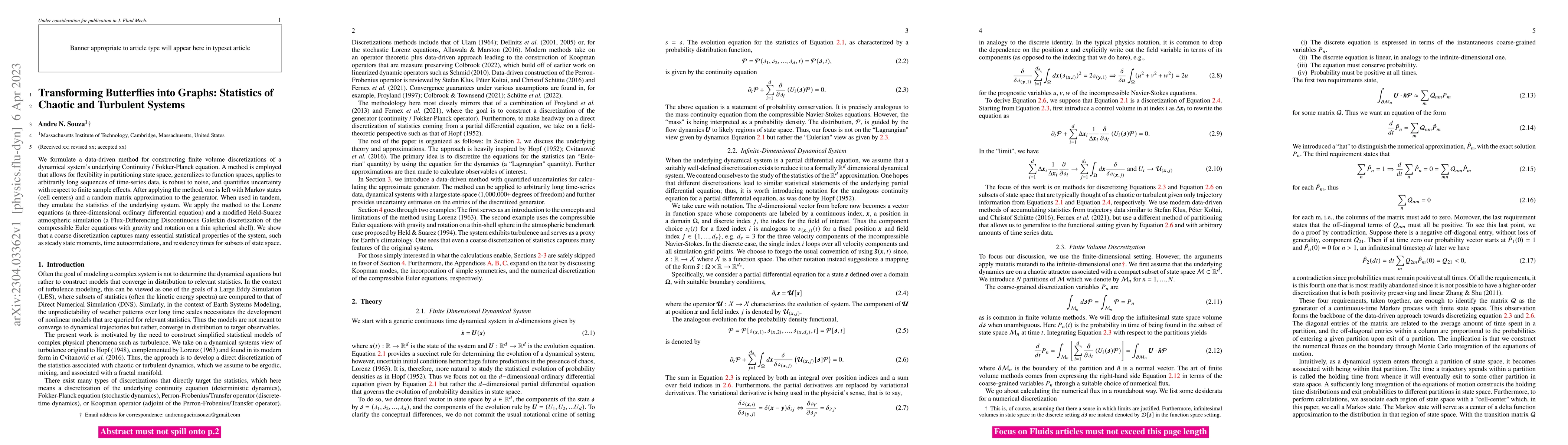 Thumbnail for Transforming Butterflies into Graphs: Statistics of Chaotic and
  Turbulent Systems