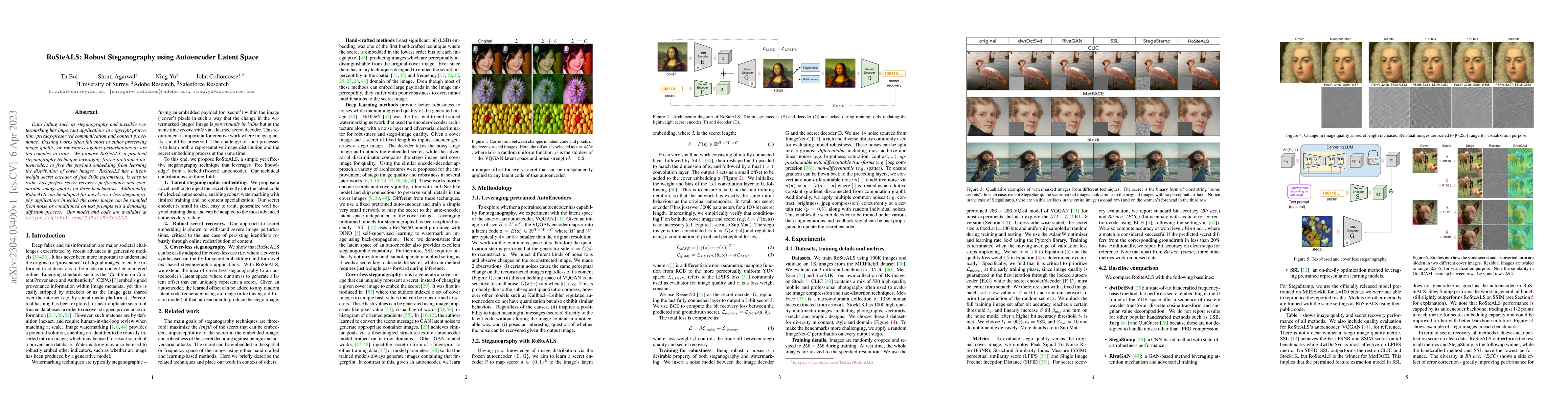 Thumbnail for RoSteALS: Robust Steganography using Autoencoder Latent Space