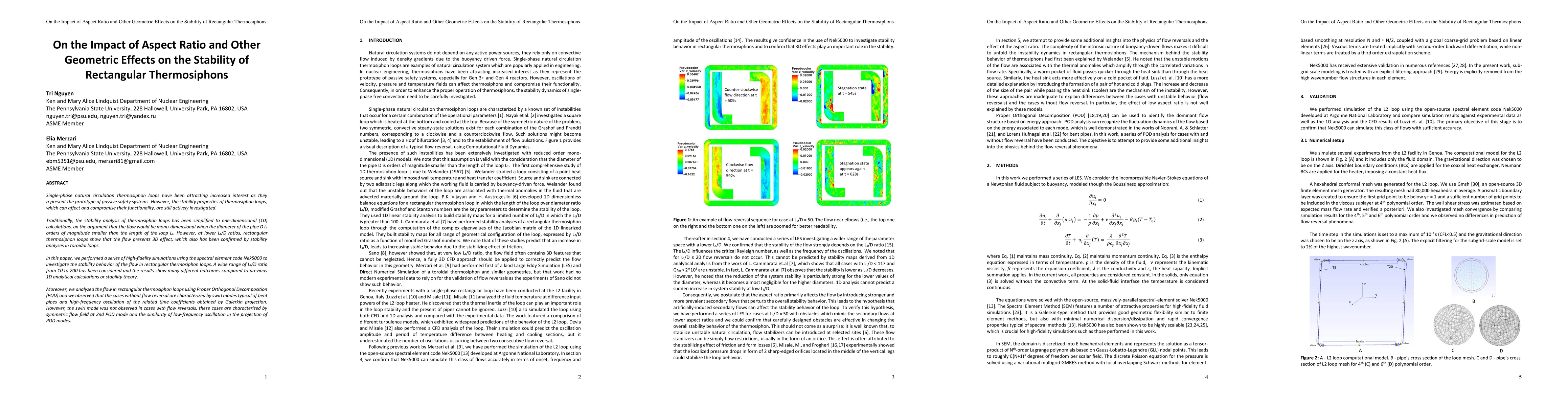 Thumbnail for On the Impact of Aspect Ratio and Other Geometric Effects on the
  Stability of Rectangular Thermosiphons