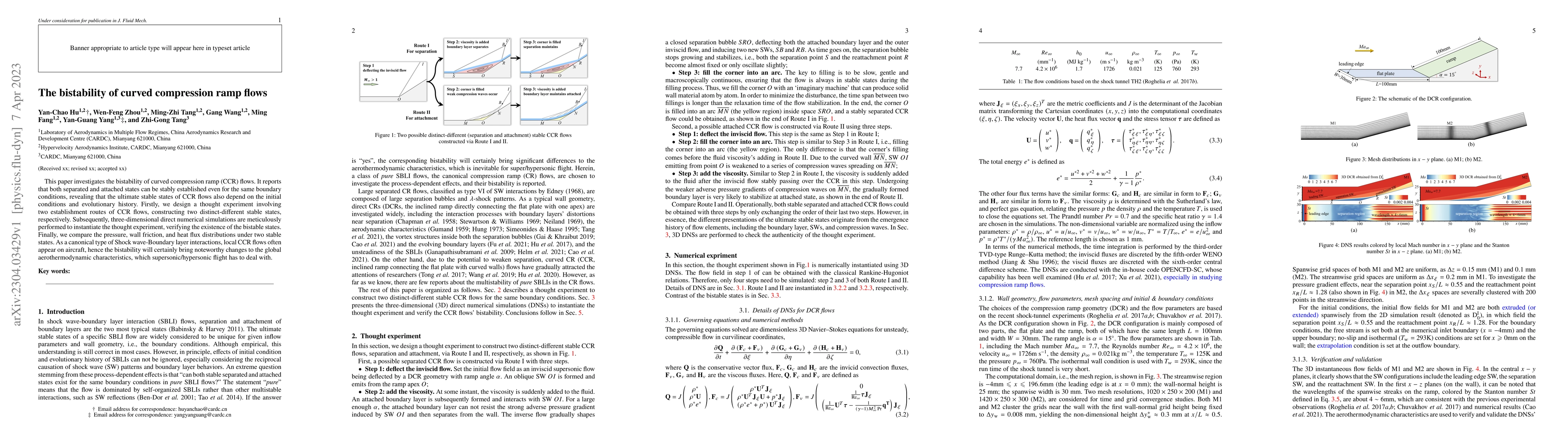 Thumbnail for The bistability of curved compression ramp flows