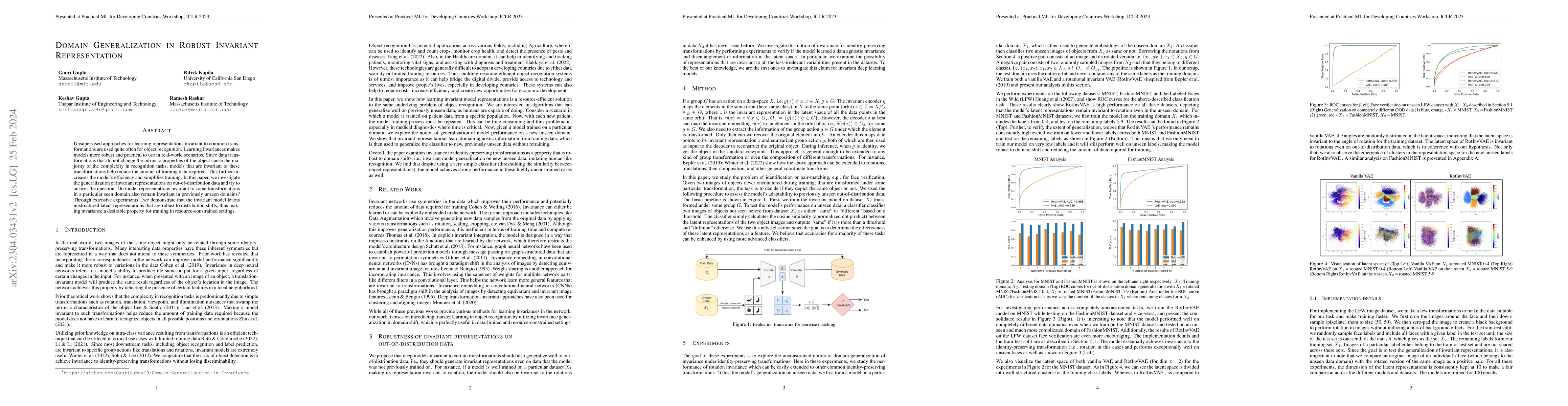 Thumbnail for Domain Generalization In Robust Invariant Representation
