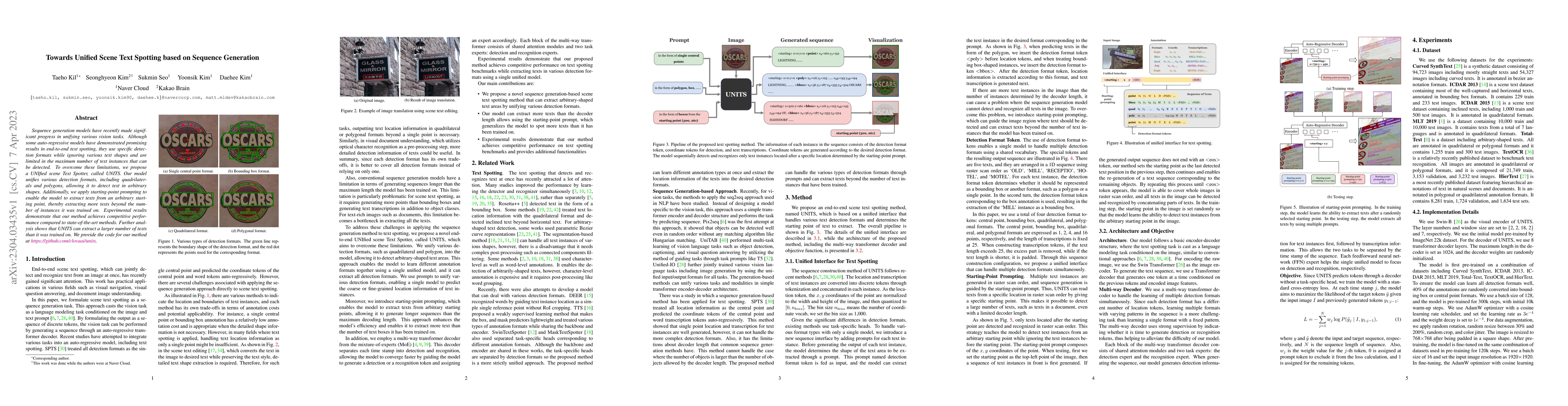 Thumbnail for Towards Unified Scene Text Spotting based on Sequence Generation