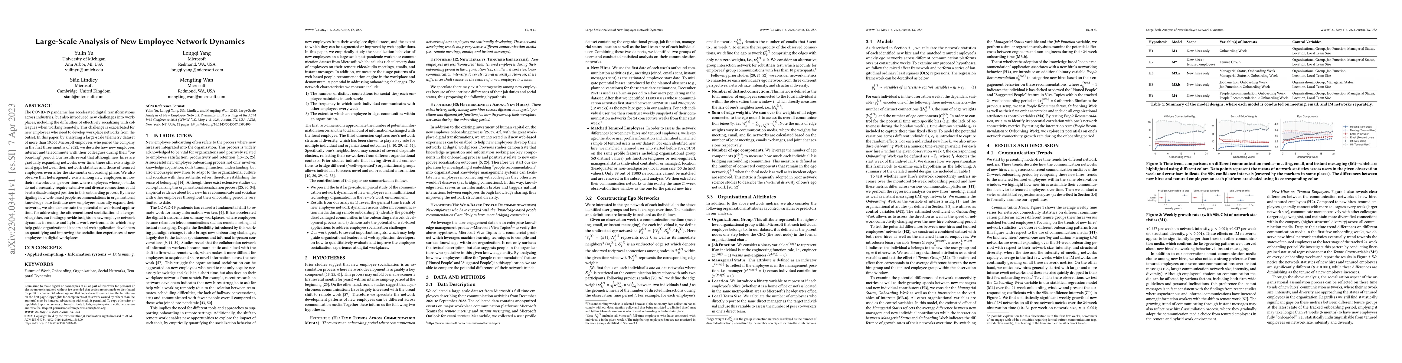 Thumbnail for Large-Scale Analysis of New Employee Network Dynamics