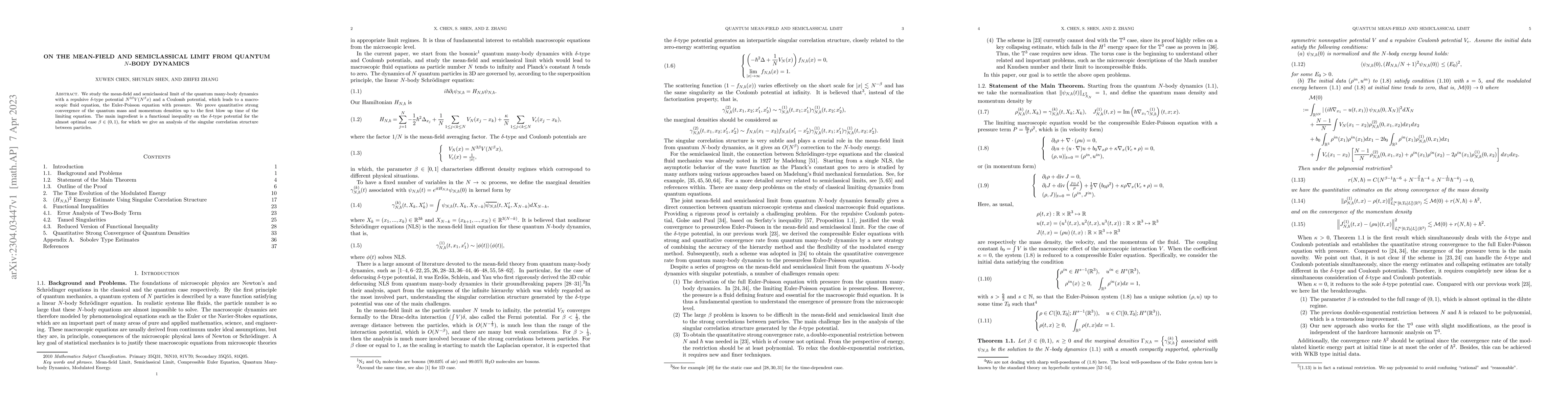 Thumbnail for On the mean-field and semiclassical limit from quantum $N$-body dynamics
