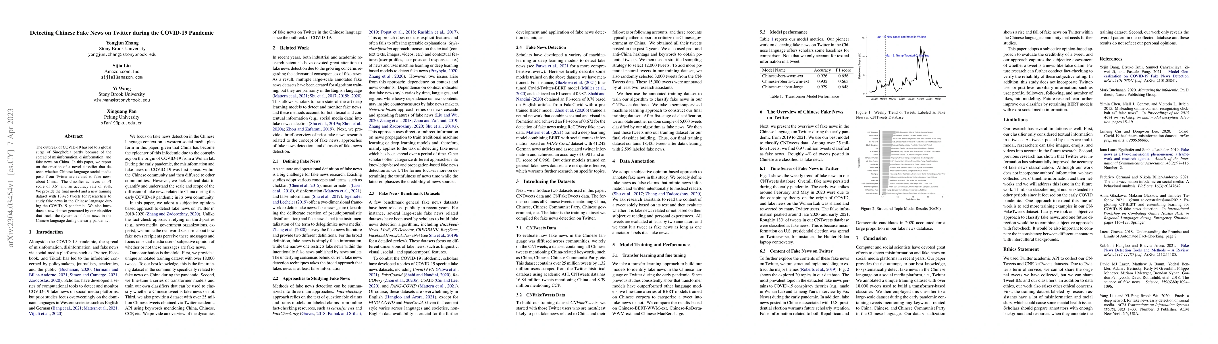 Thumbnail for Detecting Chinese Fake News on Twitter during the COVID-19 Pandemic