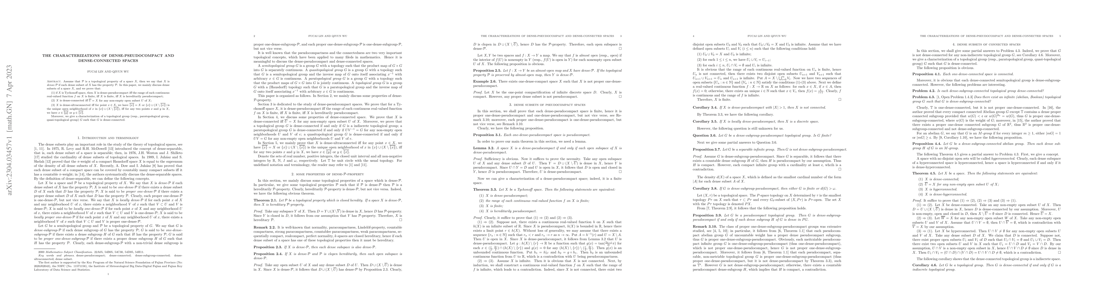 Thumbnail for The characterizations of dense-pseudocompact and dense-connected spaces