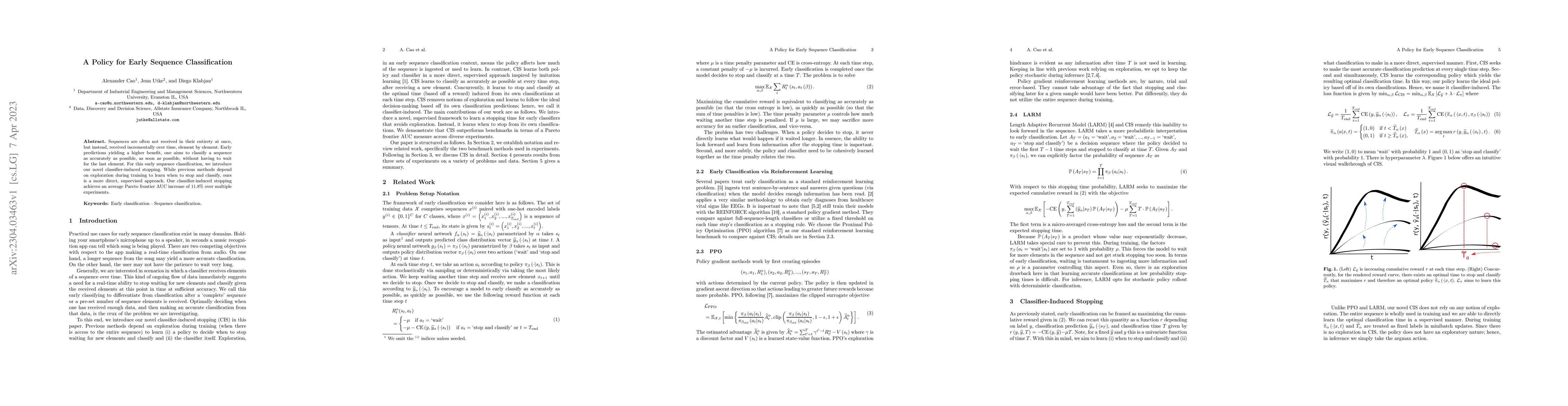 Thumbnail for A Policy for Early Sequence Classification