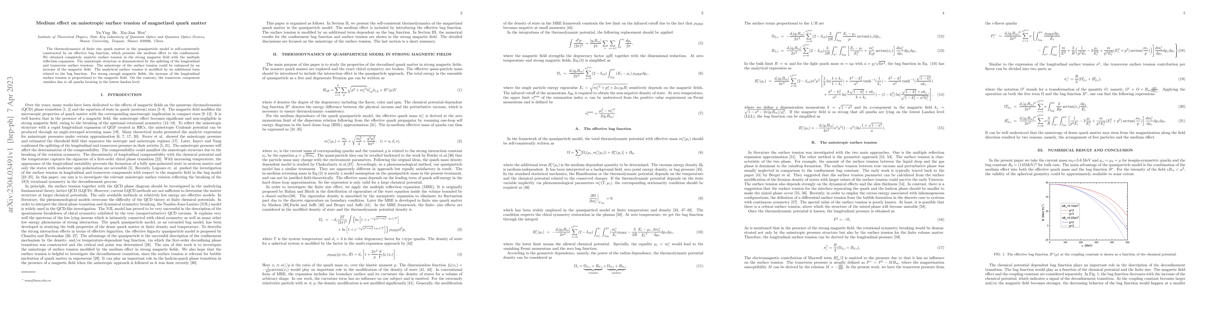 Thumbnail for Medium effect on anisotropic surface tension of magnetized quark matter