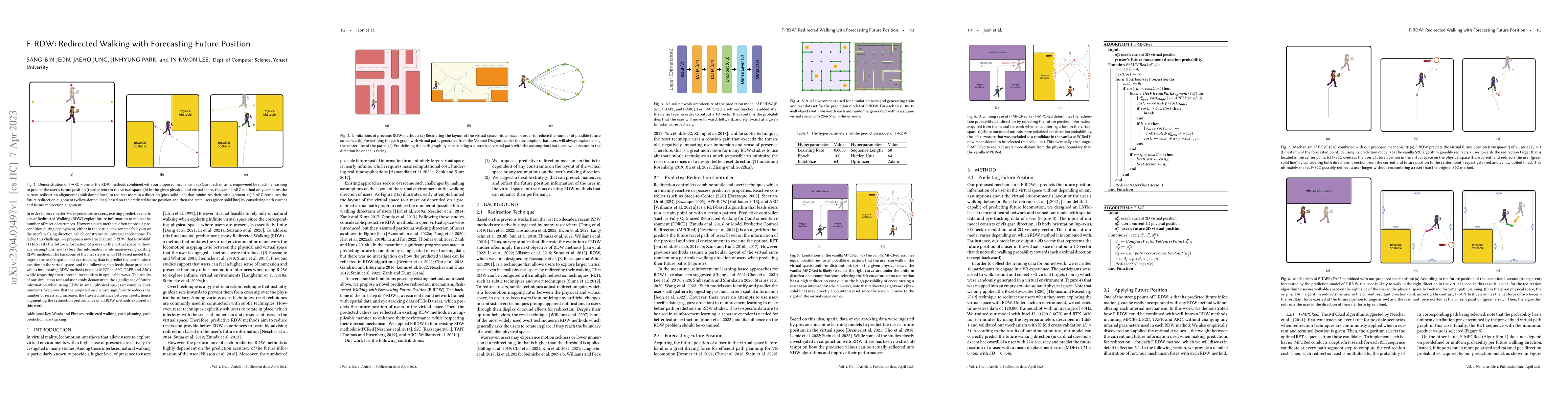 Thumbnail for F-RDW: Redirected Walking with Forecasting Future Position