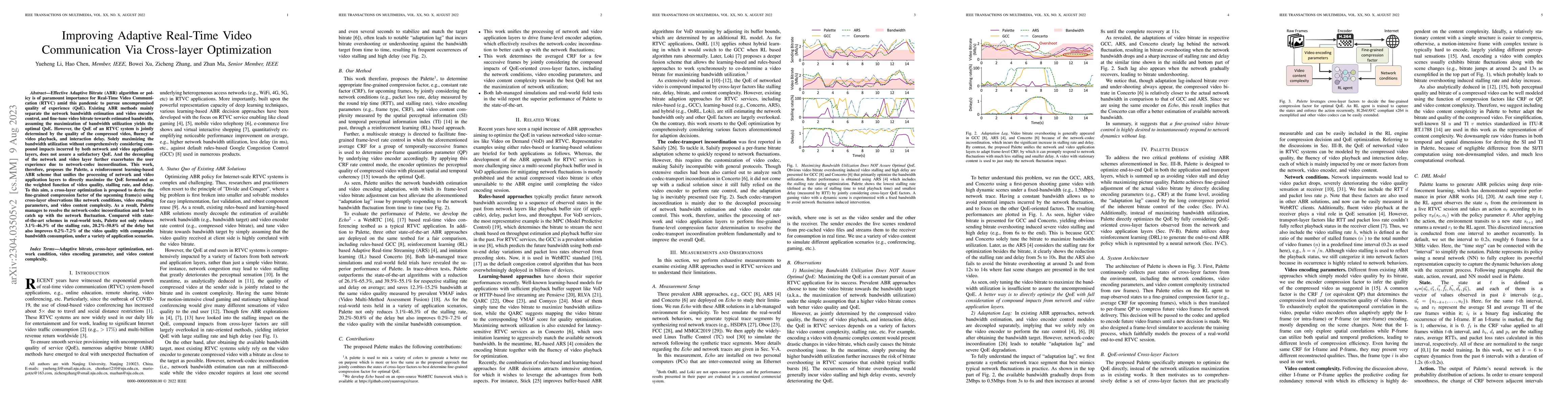 Thumbnail for Improving Adaptive Real-Time Video Communication Via Cross-layer
  Optimization