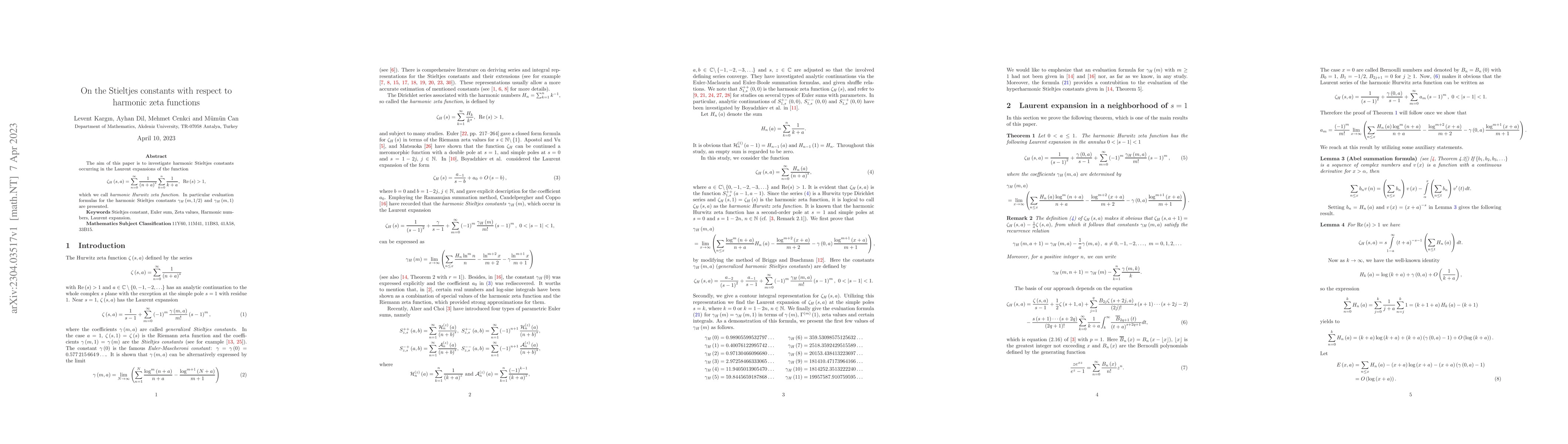 Thumbnail for On the Stieltjes constants with respect to harmonic zeta functions