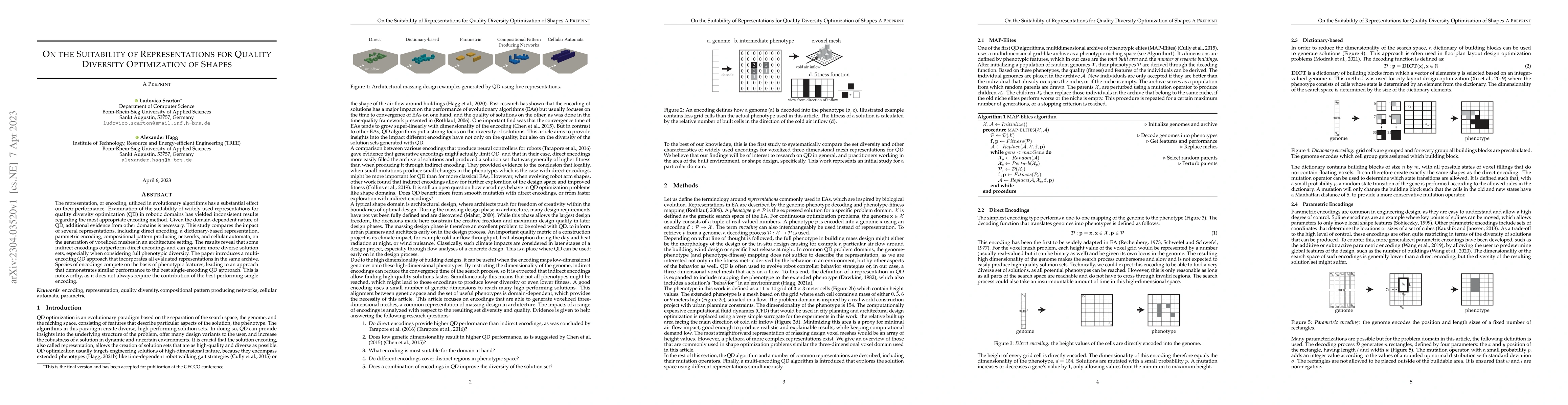 Thumbnail for On the Suitability of Representations for Quality Diversity Optimization
  of Shapes