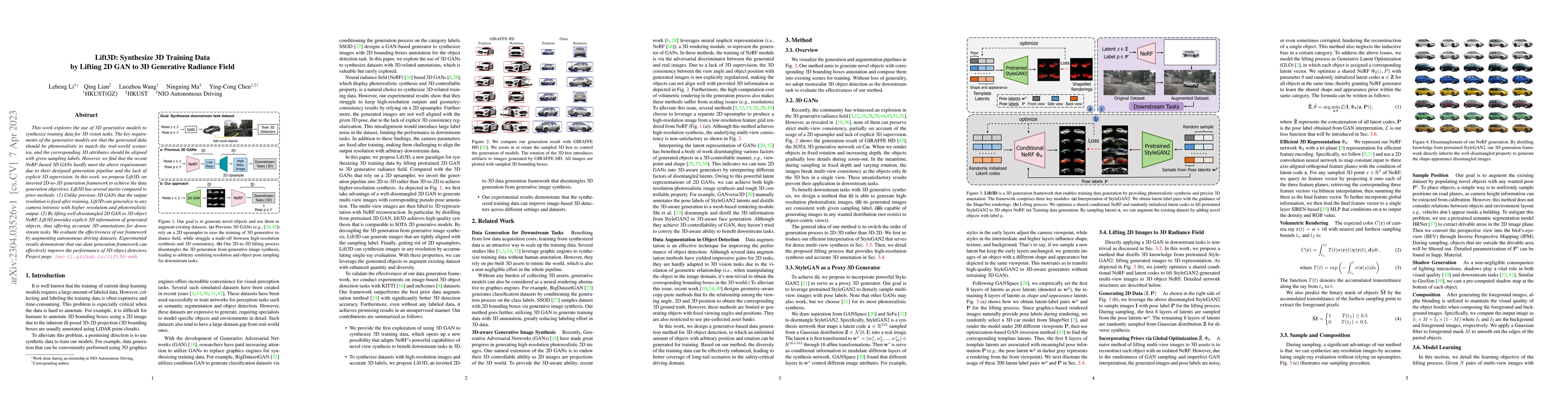 Thumbnail for Lift3D: Synthesize 3D Training Data by Lifting 2D GAN to 3D Generative
  Radiance Field