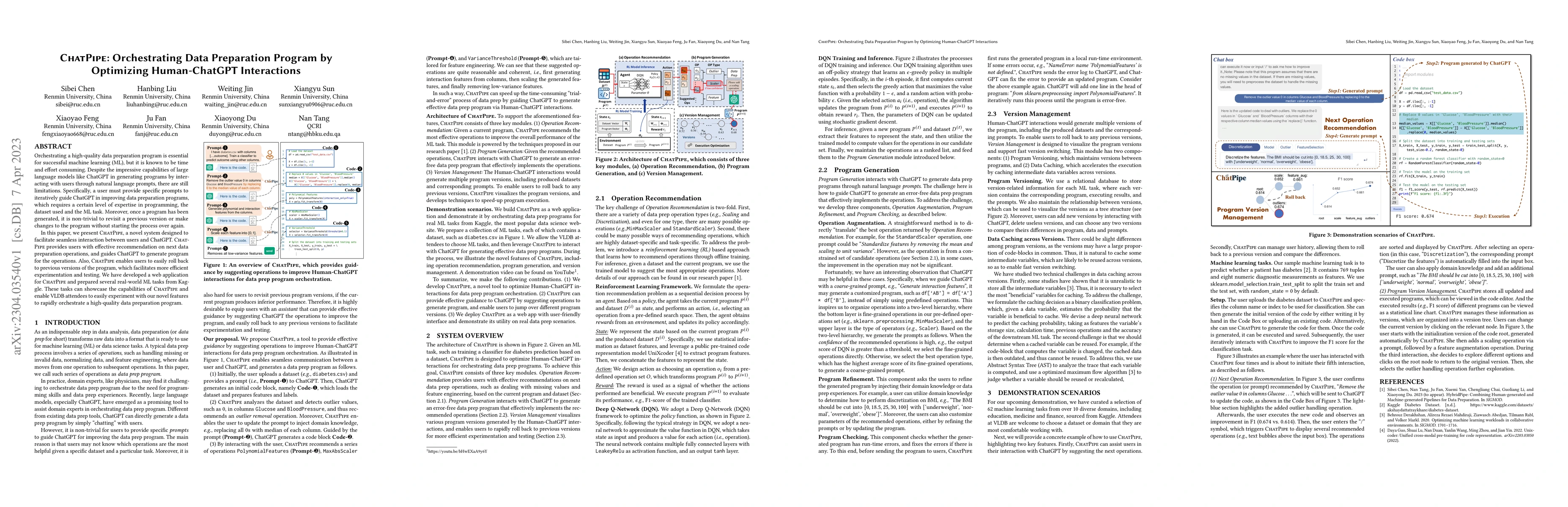 Thumbnail for ChatPipe: Orchestrating Data Preparation Program by Optimizing
  Human-ChatGPT Interactions