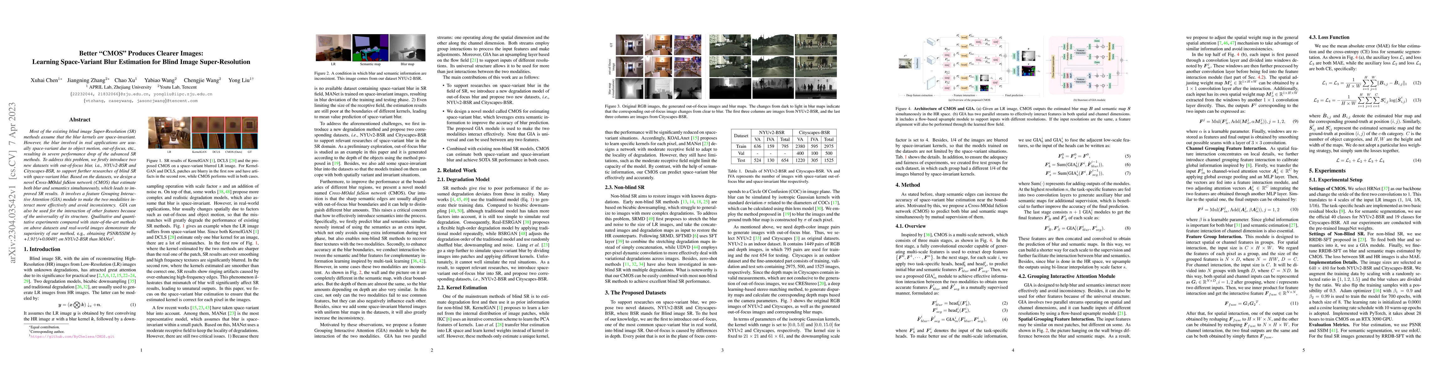 Thumbnail for Better "CMOS" Produces Clearer Images: Learning Space-Variant Blur
  Estimation for Blind Image Super-Resolution