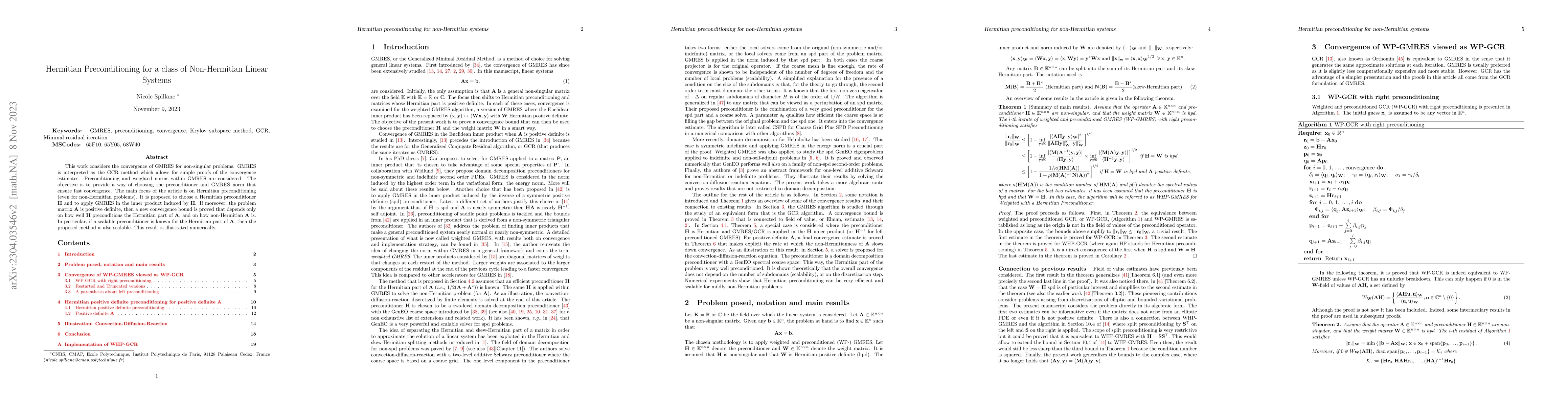 Thumbnail for Hermitian Preconditioning for a class of Non-Hermitian Linear Systems