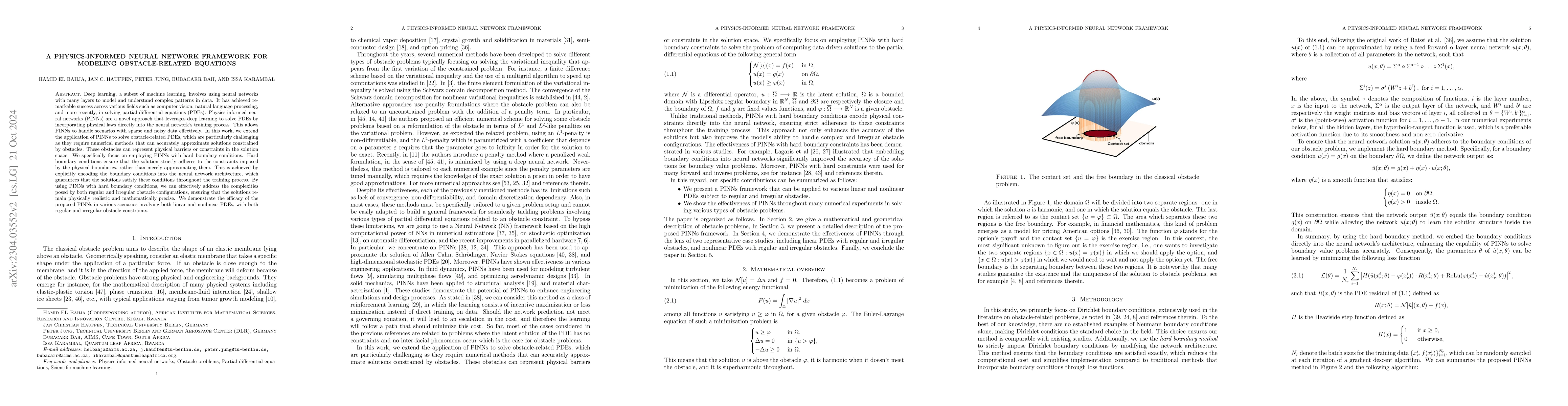 Thumbnail for A physics-informed neural network framework for modeling
  obstacle-related equations