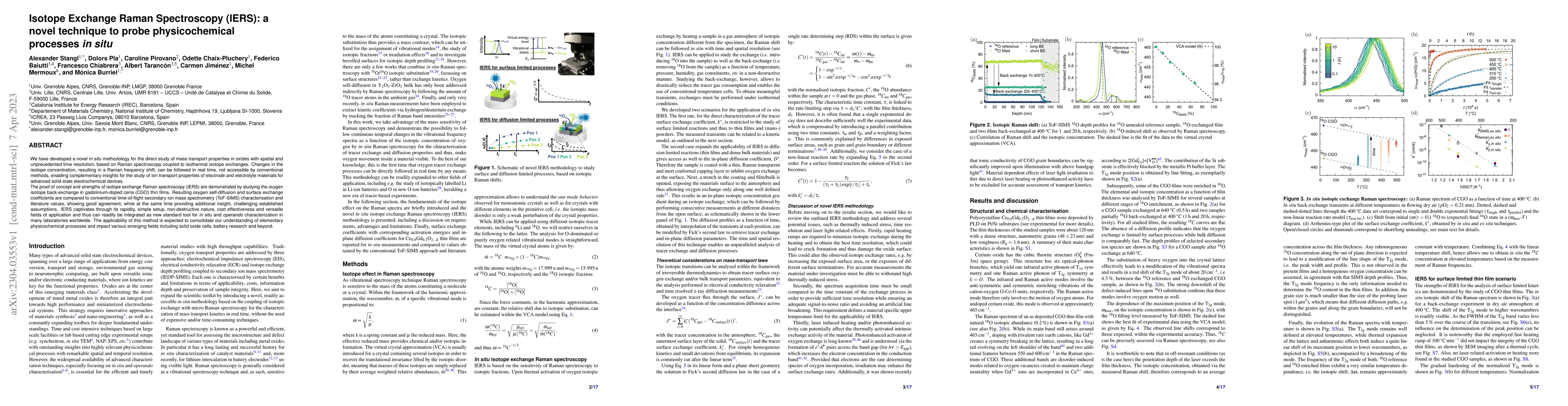Thumbnail for Isotope Exchange Raman Spectroscopy (IERS): a novel technique to probe
  physicochemical processes $in$ $situ$
